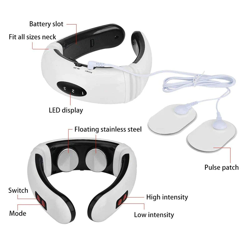 Electric Cervical Pulse Neck Massager Muscle Relax Massage Magnetic Therapy US