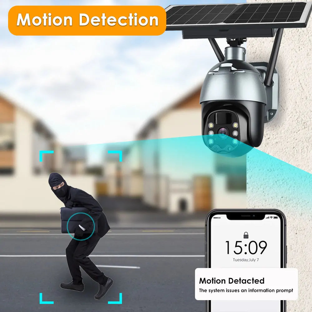 4G Solar IP Camera Wifi 1080P CCTV Video Surveillance Camera Outdoor PTZ Battery Security Camera Waterproof Color Night Vision