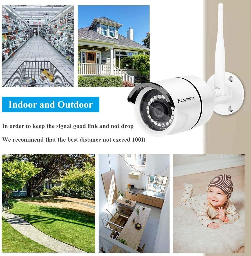 8CH 1080P Security Camera System Wireless,4Pcs 2.0MP Home Waterproof Wireless Outdoor Security Cameras, H.265 NVR Surveillance Camera System with 115FT Night Vision Remote View 1TB Hard Drive