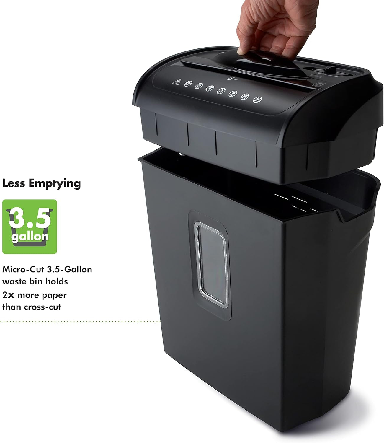 High-Security 6-Sheet Micro-Cut Paper Credit Card Shredder with 3.5-Gallon Wastebasket, 4-Minute Continuous Running Time, Security Level P-4